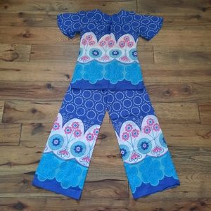 Vintage Flower Power Pajama Lounge Wear Set